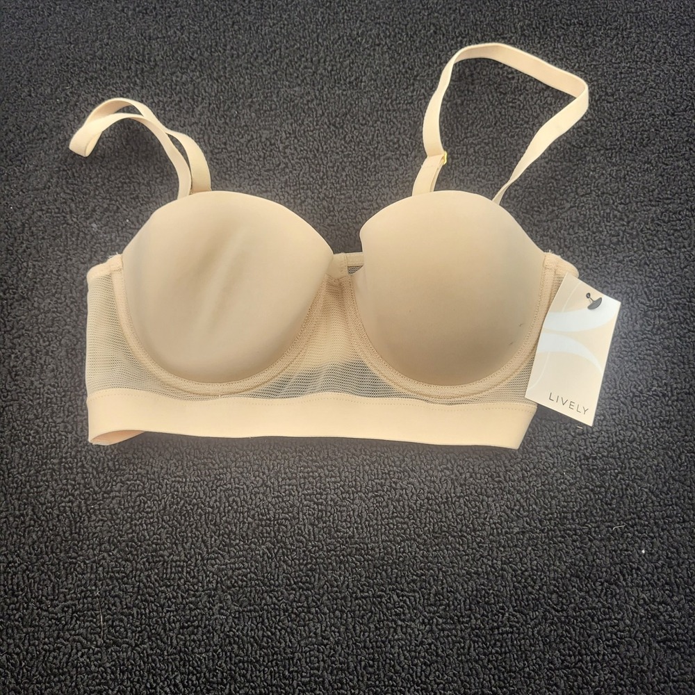 Lively Padded Mesh Bra 42560 Elastic Stretch Band, Convertible Straps, Wired 34B